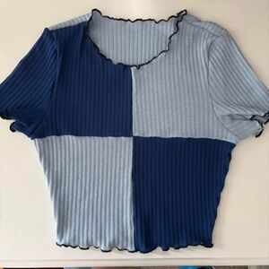 Colorblock Ribbed Women's Top